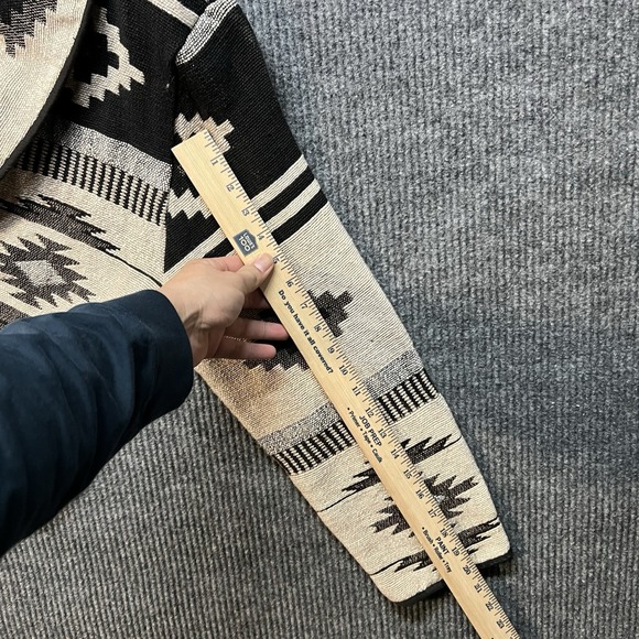 Vintage Flashback Southwestern Aztec Cotton Cardigan Women's Size Large Tan - Picture 5 of 7